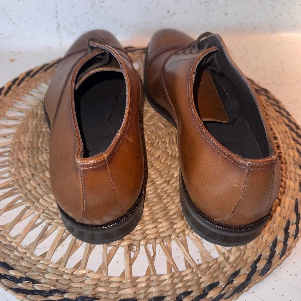 To Boot New York Adam Derrick Tan Southpoint Cap Toe Oxford Shoes Italy 11.5 M